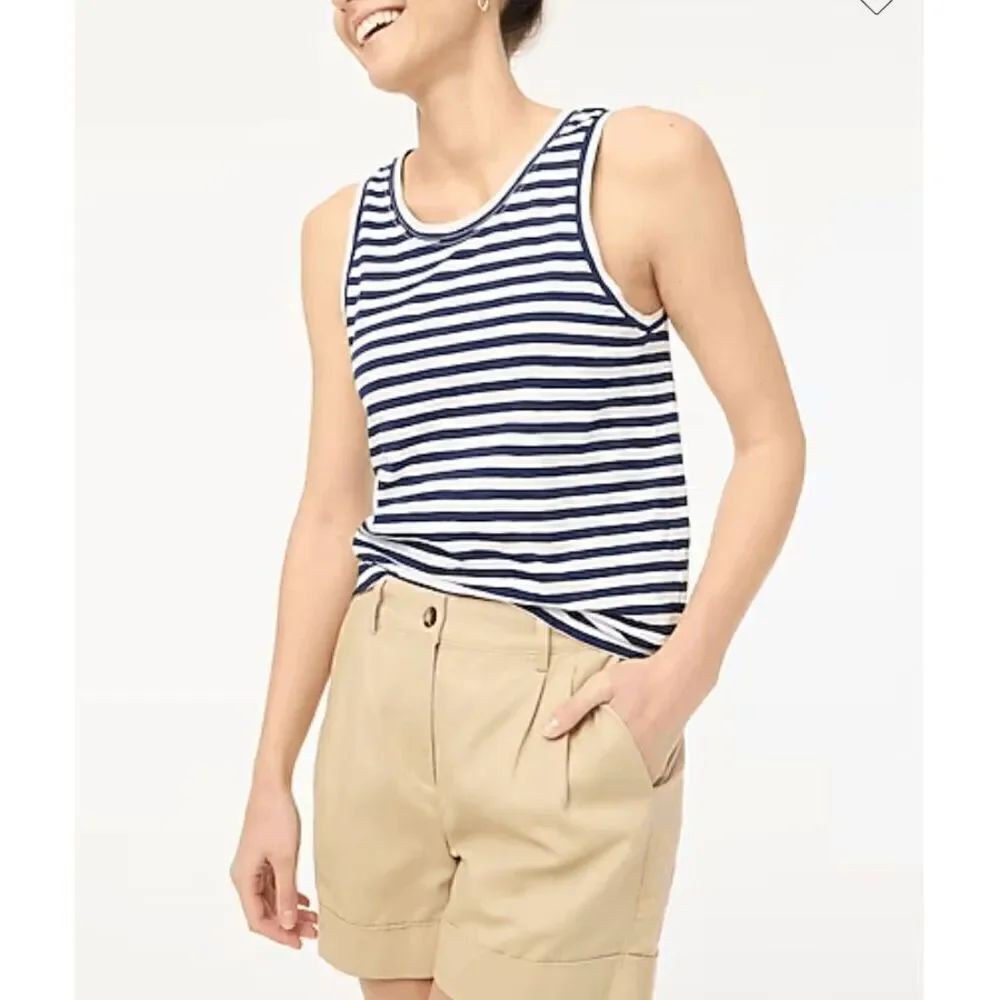 J. Crew Factory Striped girlfriend tank top Navy and White NWT size XS